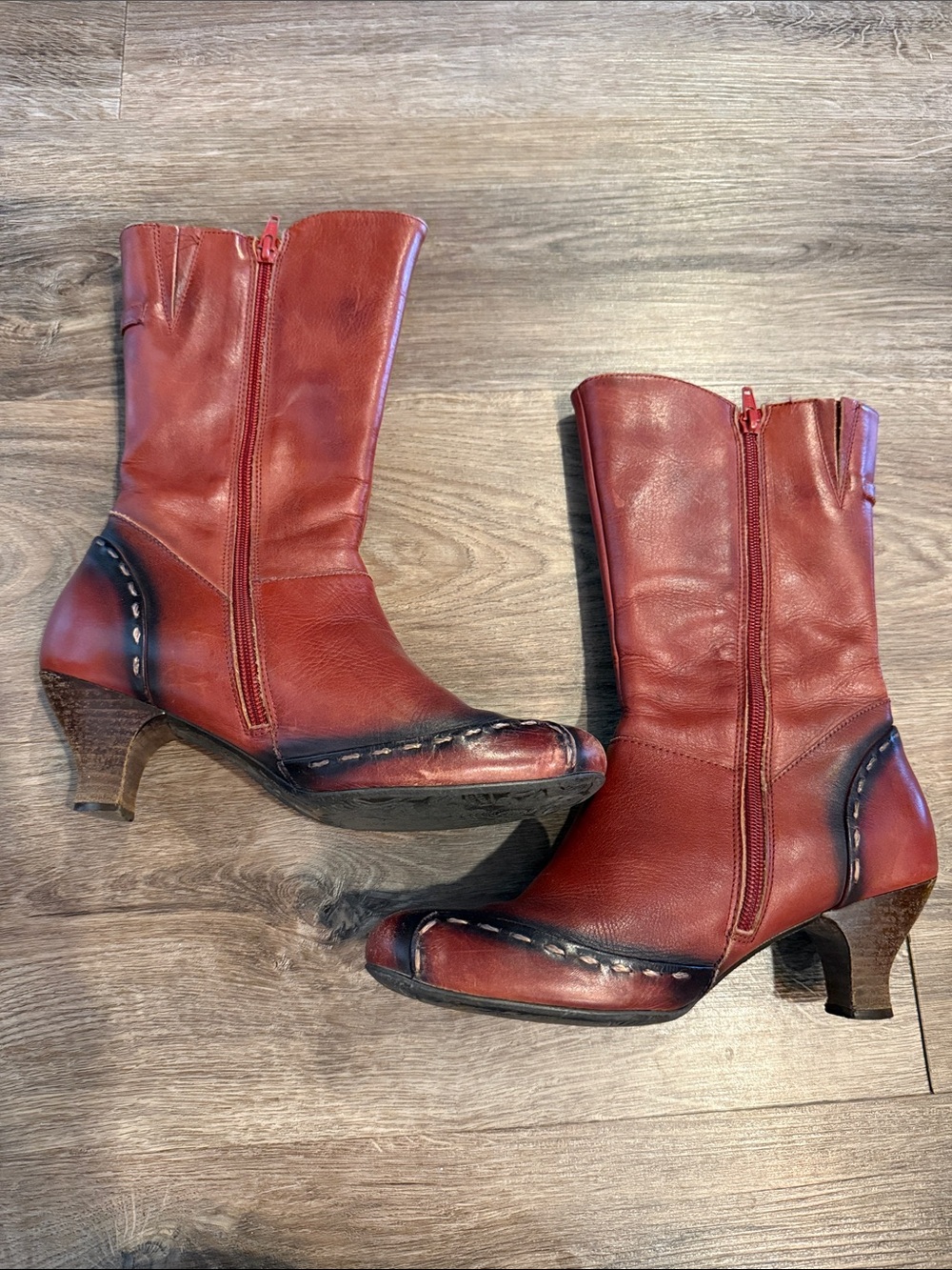 Pikolinos Fashion Boots Heeled Mid Calf Leather Zip Womens US 7.5 EU 38 - Picture 2 of 7